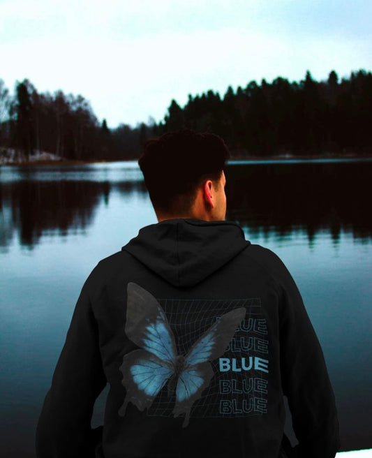 DELUSION Black BLUE BUTTER Hoodie